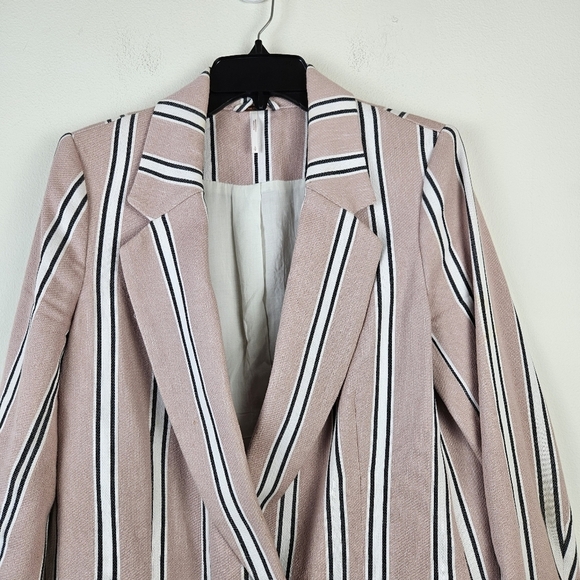 Free People Blazer with Pink and Black Stripes - Picture 4 of 10